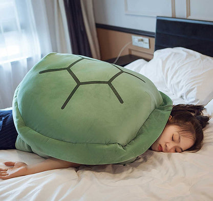 Green Turtle Shell Pillow