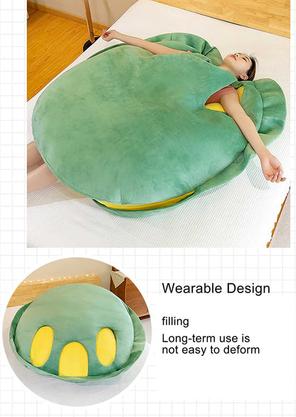 Green Turtle Shell Pillow