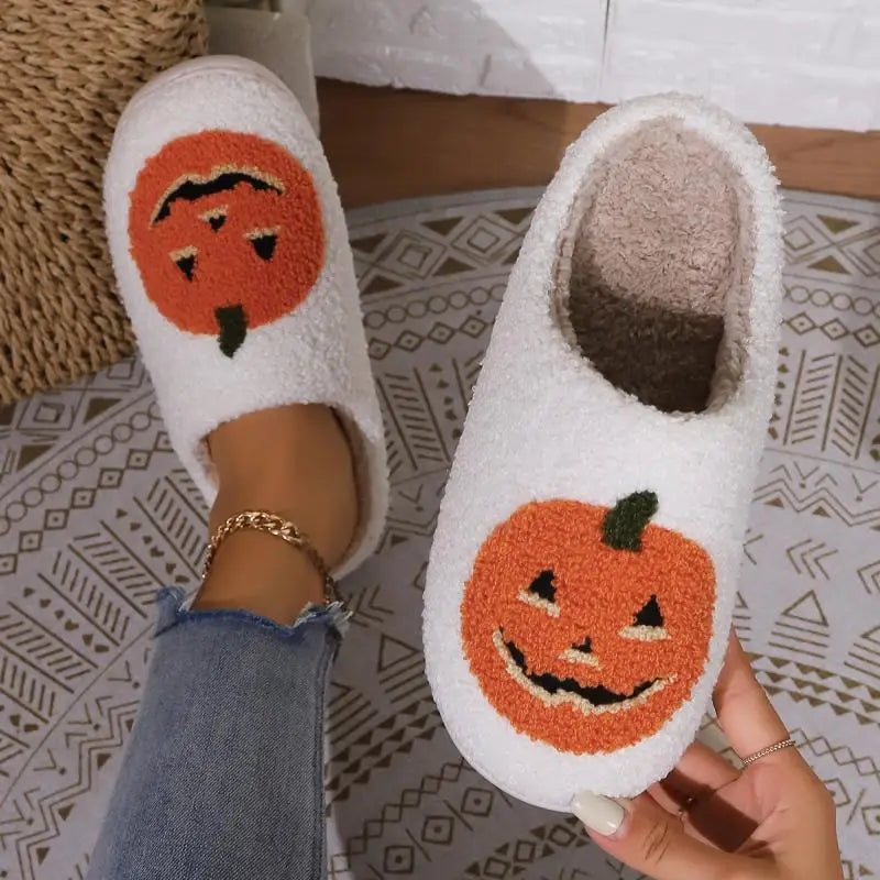 Pumpkin Plush Home Slippers