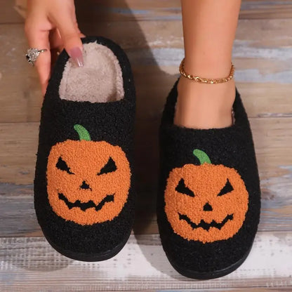 Pumpkin Plush Home Slippers